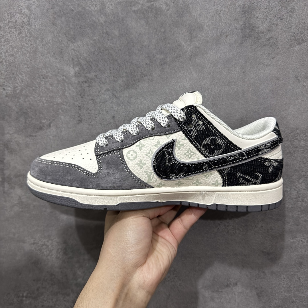  
【定制版】Nike SB Dunk Low x  Louis Vuitton 灰白黑牛仔双小勾满天星
