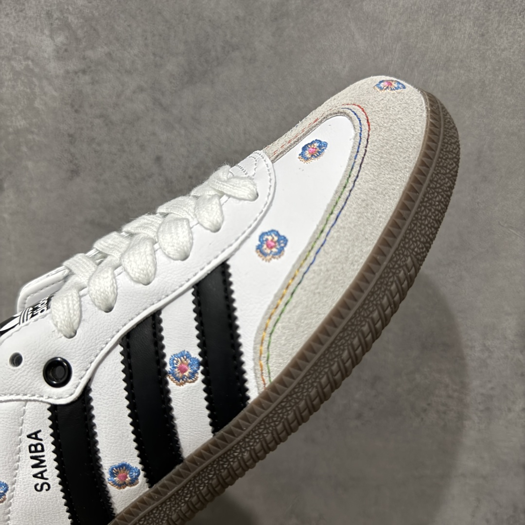 图片[6]-【定制版】Adidas originals Samba OG 灰白小花 此款以简约大方的造型设计，给人以随性休闲的时尚格调，穿着舒适轻便，运动灵活自如，蓝满足日常个性穿搭。 货号：IF4392 尺码：35 36 36.5 37 38 38.5 39 40-选品中心