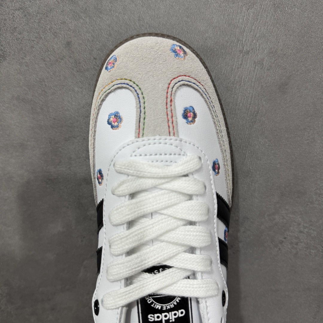 图片[5]-【定制版】Adidas originals Samba OG 灰白小花 此款以简约大方的造型设计，给人以随性休闲的时尚格调，穿着舒适轻便，运动灵活自如，蓝满足日常个性穿搭。 货号：IF4392 尺码：35 36 36.5 37 38 38.5 39 40-选品中心