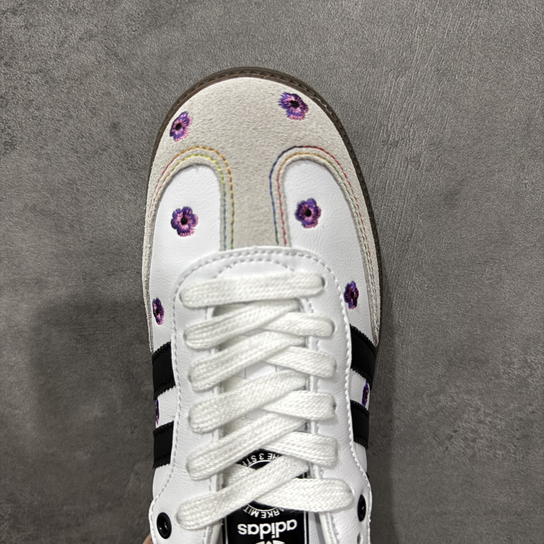 图片[5]-【定制版】Adidas originals Samba OG 灰白小花 此款以简约大方的造型设计，给人以随性休闲的时尚格调，穿着舒适轻便，运动灵活自如，蓝满足日常个性穿搭。 货号：IF4390 尺码：35 36 36.5 37 38 38.5 39 40-选品中心