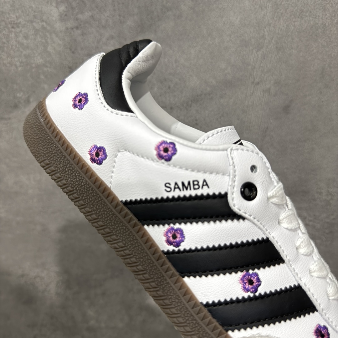 图片[7]-【定制版】Adidas originals Samba OG 灰白小花 此款以简约大方的造型设计，给人以随性休闲的时尚格调，穿着舒适轻便，运动灵活自如，蓝满足日常个性穿搭。 货号：IF4390 尺码：35 36 36.5 37 38 38.5 39 40-选品中心