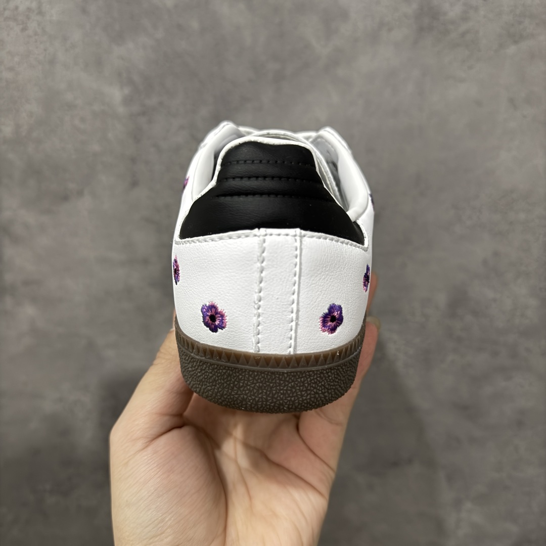 图片[4]-【定制版】Adidas originals Samba OG 灰白小花 此款以简约大方的造型设计，给人以随性休闲的时尚格调，穿着舒适轻便，运动灵活自如，蓝满足日常个性穿搭。 货号：IF4390 尺码：35 36 36.5 37 38 38.5 39 40-选品中心