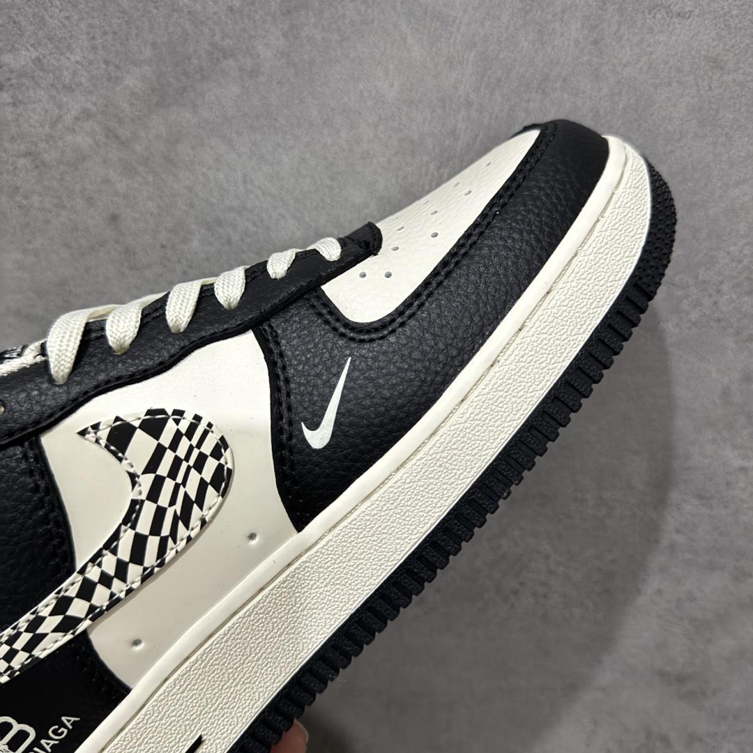 定制版Nike Air Force 1'07 Low 巴黎世家联名 米黑创意勾 空军一号低帮休闲板鞋  HJ3318-003