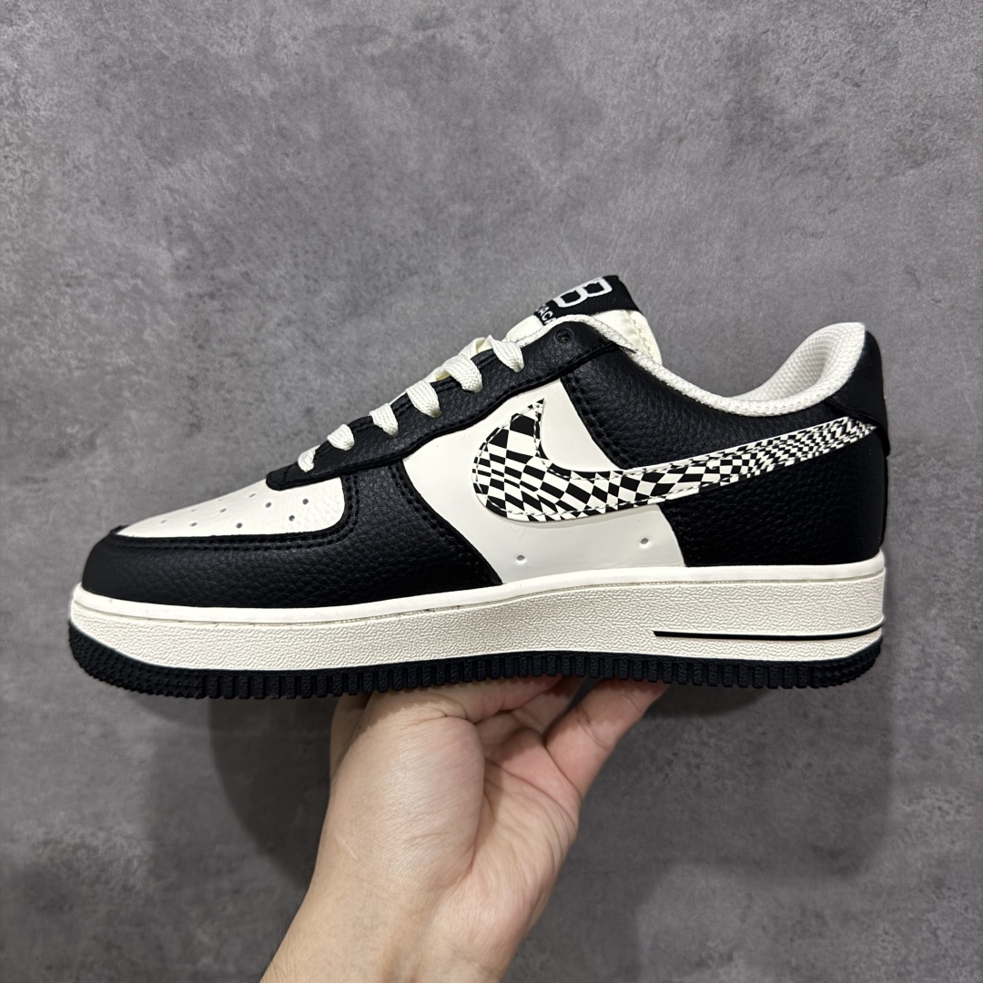 定制版Nike Air Force 1'07 Low 巴黎世家联名 米黑创意勾 空军一号低帮休闲板鞋  HJ3318-003