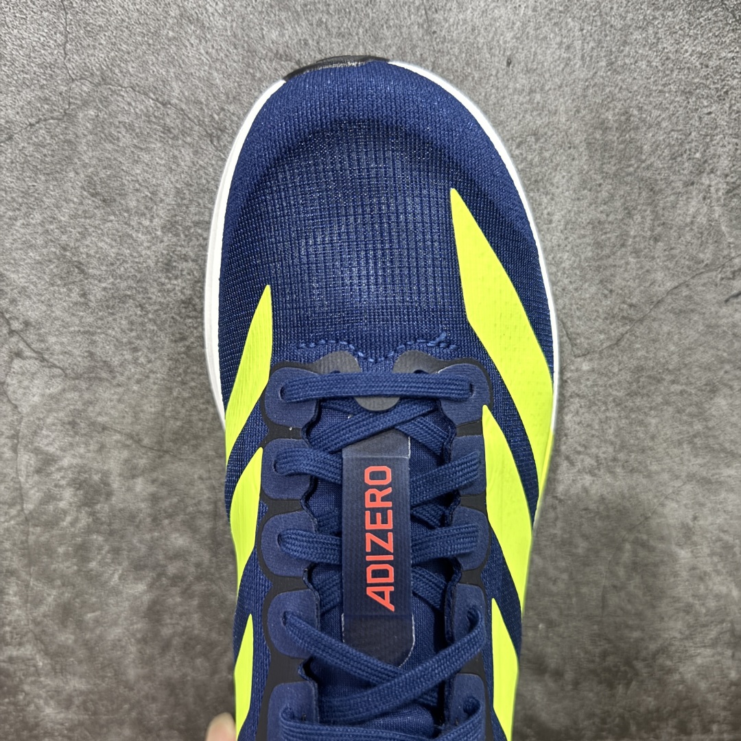 图片[5]-【PK版】AD Adizero Evo SL M 零度系列马拉松轻量竞速运动跑鞋 JP3415 蓝黄 原材料 内置碳板 原厂网纱潮流 超临界发泡大底 脚感软弹度与原版非常接近 细节目前市场最接近原版品质 尺码：36 36.5 37.5 38 38.5 39 40 40.5 41 42 42.5 43 44 44.5 45 46-选品中心