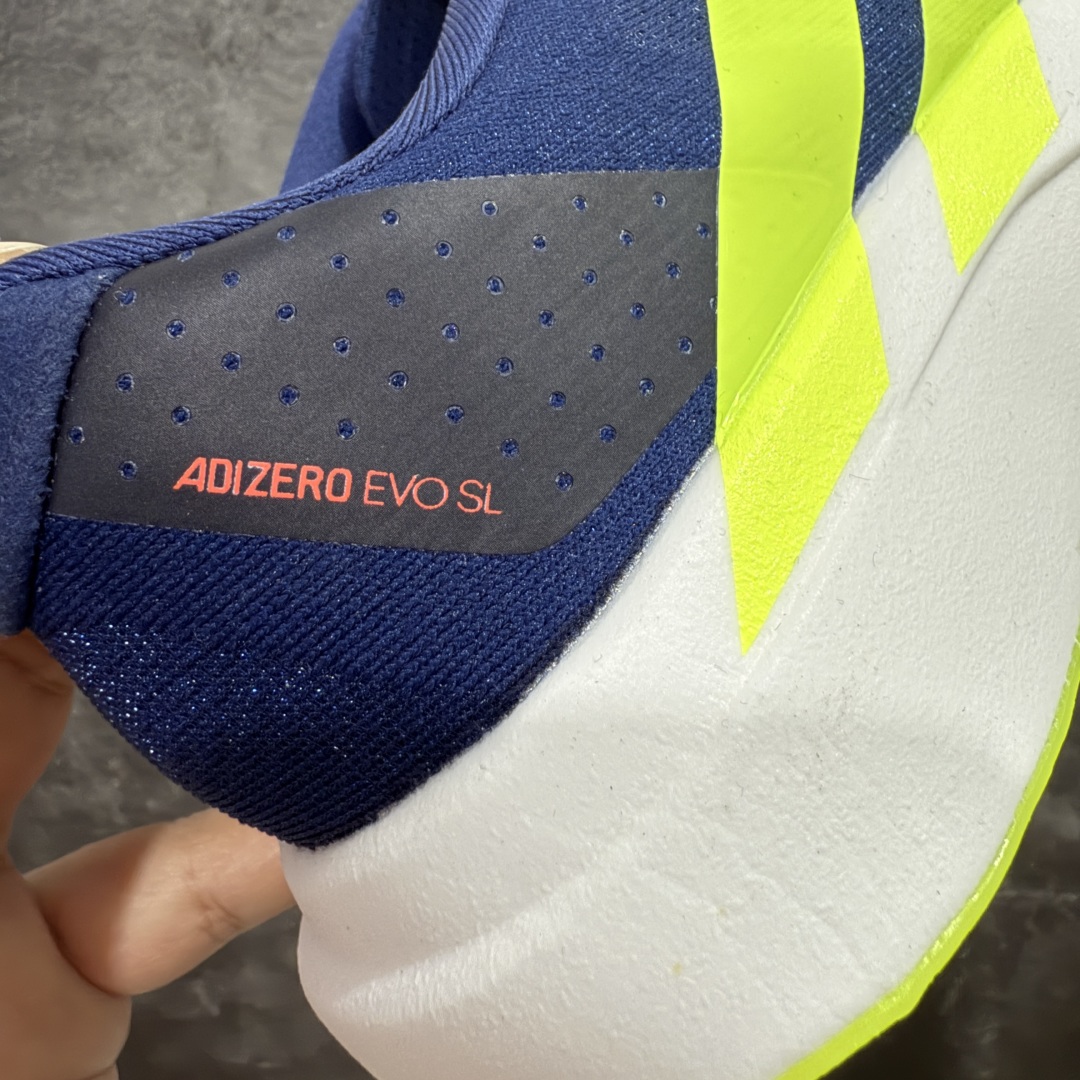 图片[3]-【PK版】AD Adizero Evo SL M 零度系列马拉松轻量竞速运动跑鞋 JP3415 蓝黄 原材料 内置碳板 原厂网纱潮流 超临界发泡大底 脚感软弹度与原版非常接近 细节目前市场最接近原版品质 尺码：36 36.5 37.5 38 38.5 39 40 40.5 41 42 42.5 43 44 44.5 45 46-选品中心