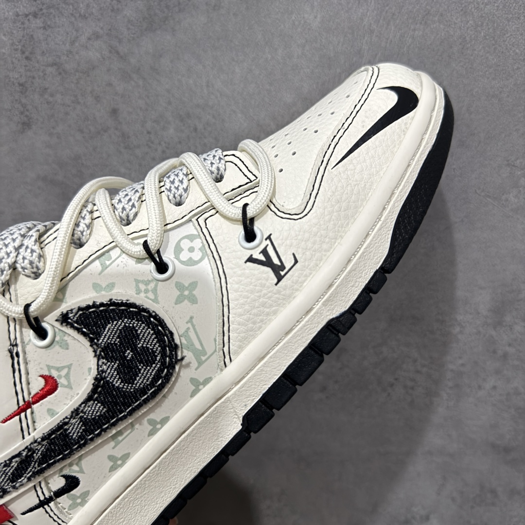 定制版Nike SB Dunk Low LV联名 黑帆布抽绳 周年高端定制 低帮休闲板鞋 YX5066-380
