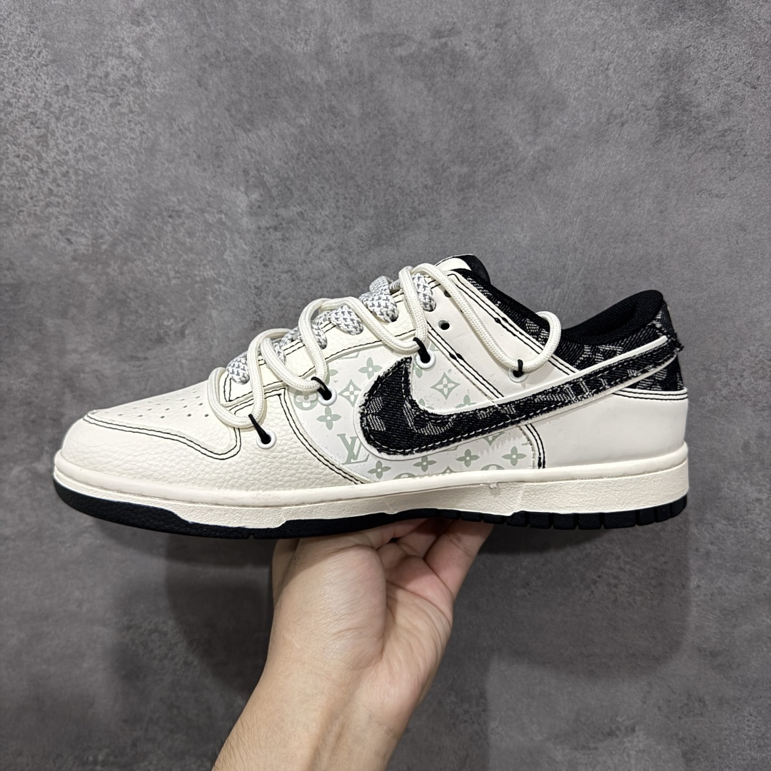定制版Nike SB Dunk Low LV联名 黑帆布抽绳 周年高端定制 低帮休闲板鞋 YX5066-380