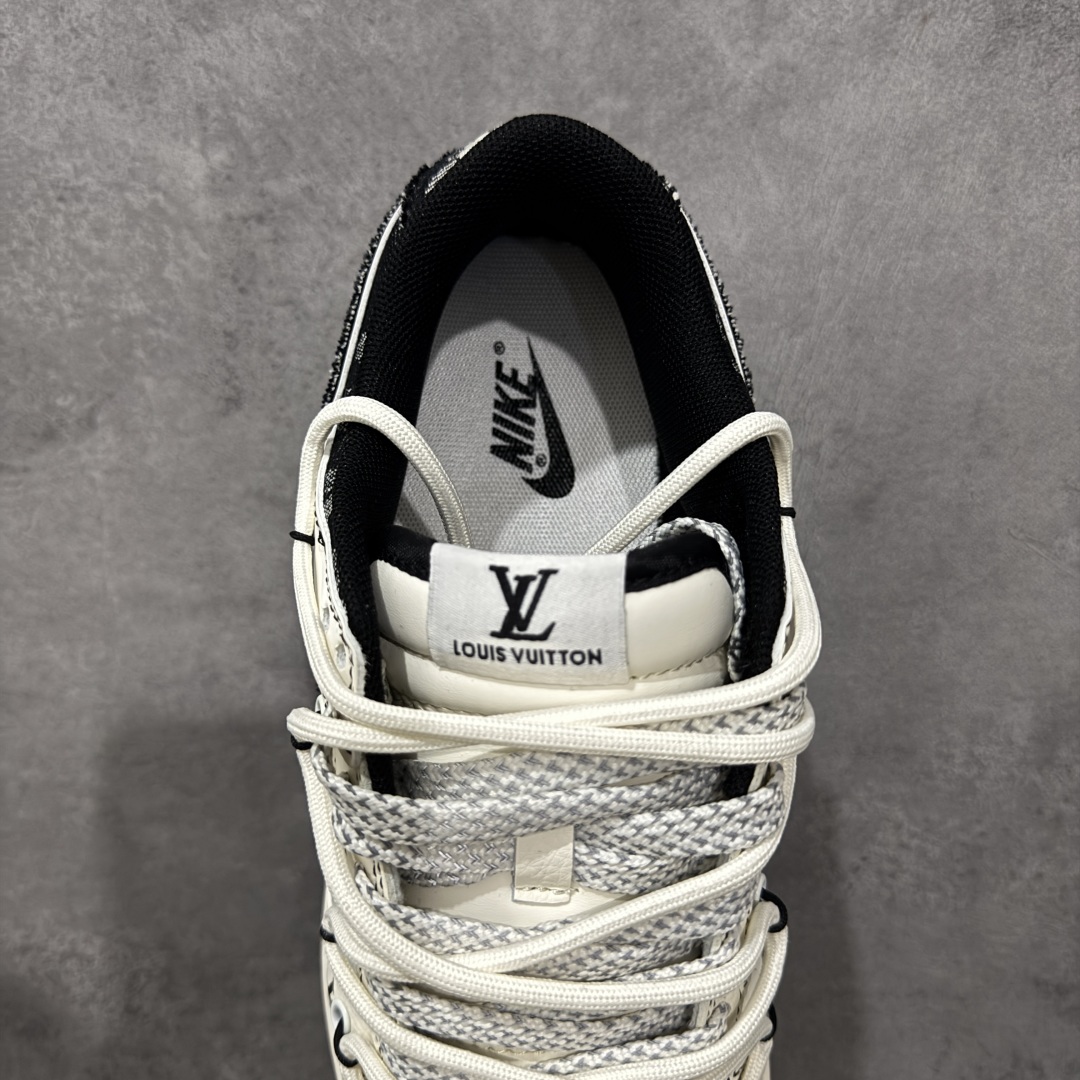 定制版Nike SB Dunk Low LV联名 黑帆布抽绳 周年高端定制 低帮休闲板鞋 YX5066-380
