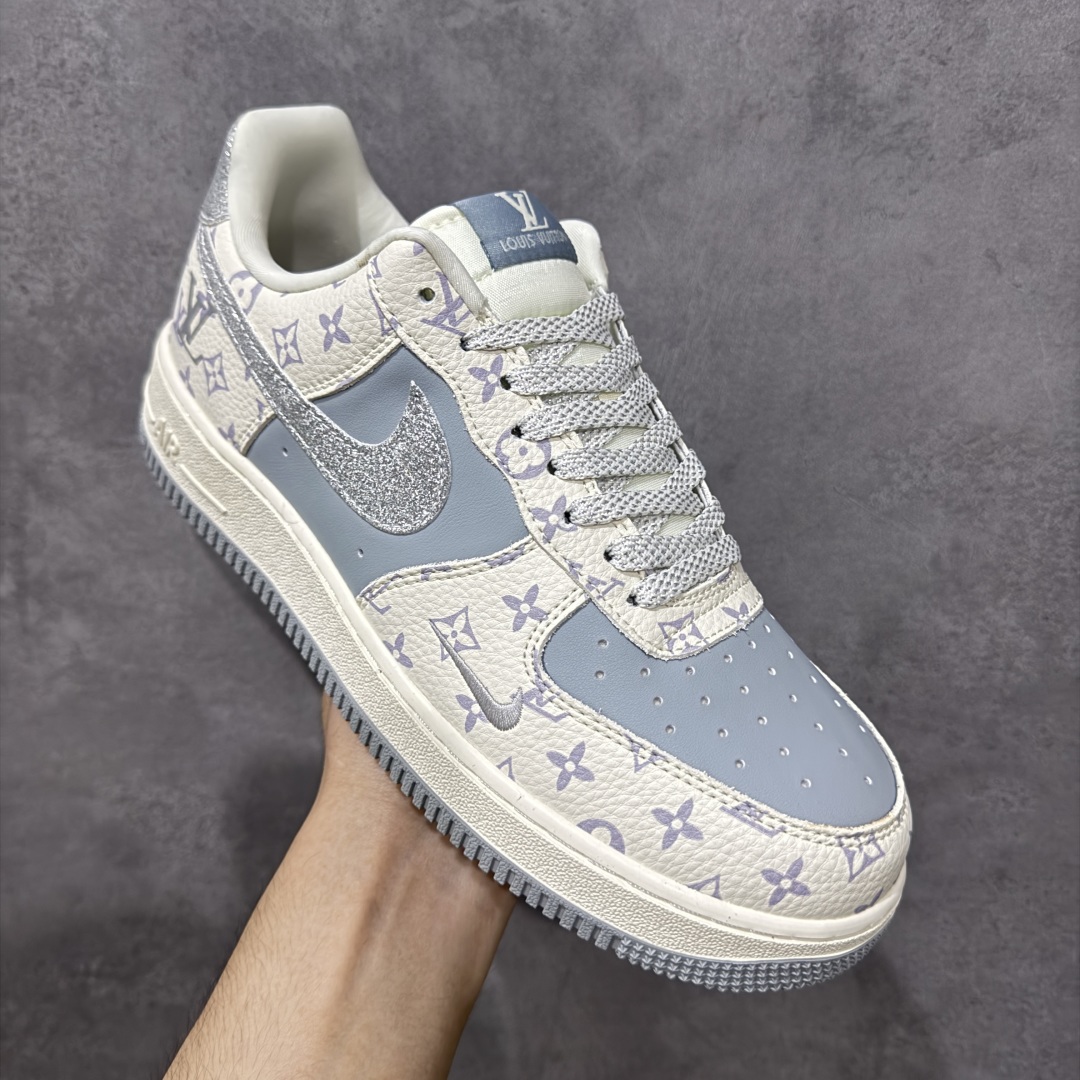 定制版NIke Air Force 1 '07 Low “LV联名——闪银勾”空军一号 低帮 运动鞋 休闲鞋  DF0188-078