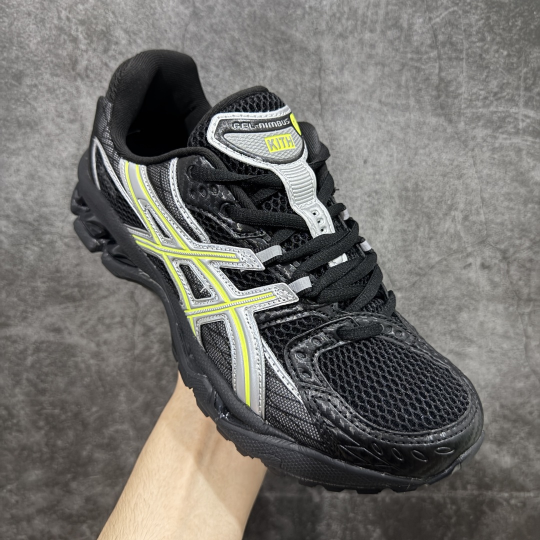图片[3]-【纯原版】亚瑟士/ASICS Gel-Nimbus 10.1 x Kith联名 雨云10.1代系列轻量缓震休闲运动跑步鞋 黑绿银 #采用环保太空合成革配合透气网眼布鞋面材质 #中底3D可视GEL缓震胶效果 #升级EVA全新缓震中底部位科技组合耐磨橡胶外底片❗️ 尺码：36 37 37.5 38 39 39.5 40 40.5 41.5 42 42.5 43.5 44 45 编码： AMB270280-选品中心