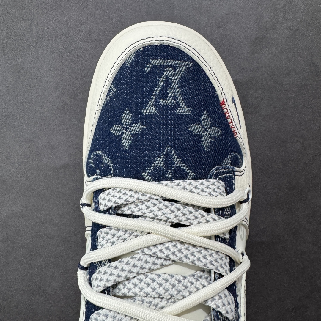 图片[8]-【定制版】Nike SB Dunk Low LV联名 蓝暗花抽绳 周年高端定制 低帮休闲板鞋  #定制鞋盒 大厂纯原品质出货 超高清洁度 皮料切割干净无任何毛边 细节完美 货号：YX5066-376  尺码：36 36.5 37.5 38 38.5 39 40 40.5 41 42 42.5 43 44 44.5 45-选品中心