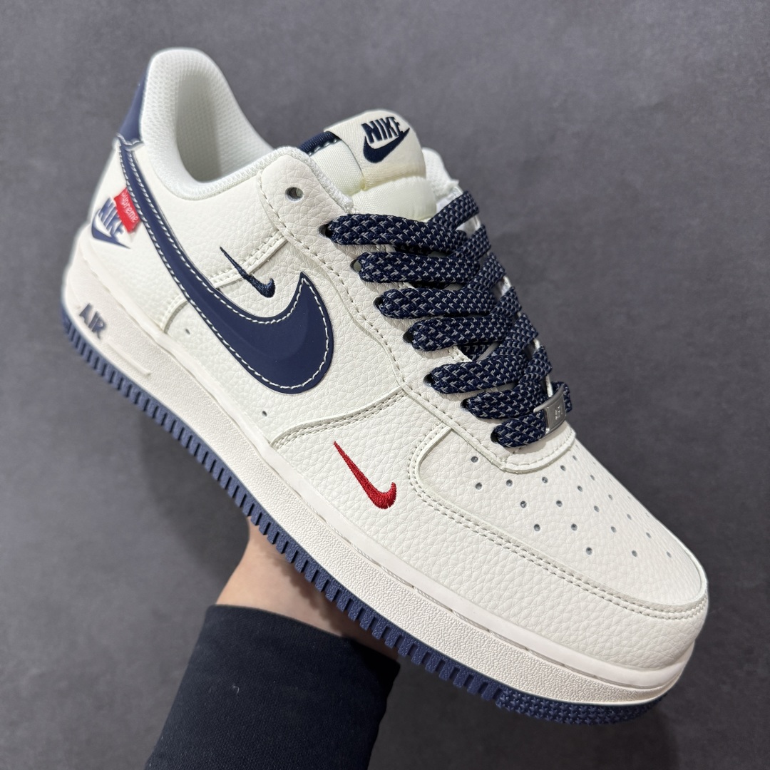 图片[3]-【定制版】Nike Air Force 1\’07 Low Supreme联名 米蓝勾 空军一号低帮休闲板鞋  #原楦头原纸板 原装鞋盒 原厂鞋底 超高清洁度 细节完美 货号：HH7518-071  尺码：36 36.5 37.5 38 38.5 39 40 40.5 41 42 42.5 43 44 44.5 45-选品中心