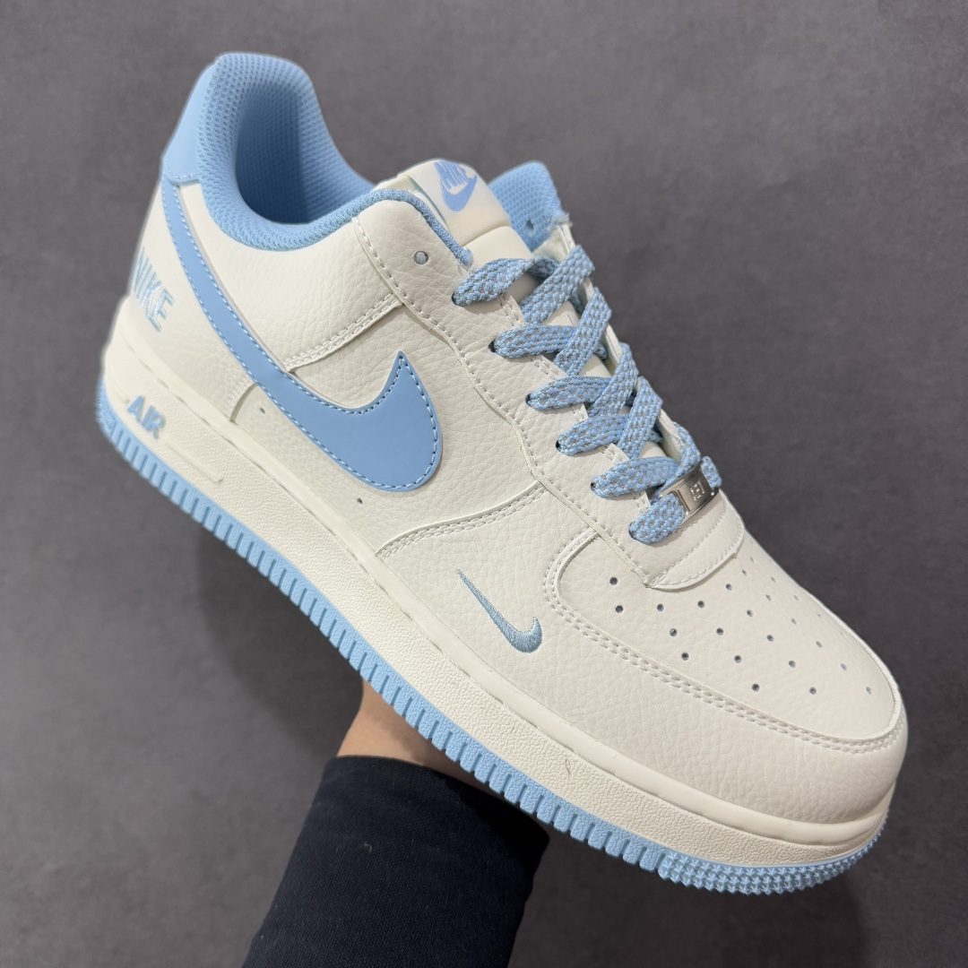 图片[3]-【定制版】Nike Air Force 1\’07 Low 联名 天蓝勾 空军一号低帮休闲板鞋  #原楦头原纸板 原装鞋盒 原厂鞋底 超高清洁度 细节完美 货号：CS5288-030  尺码：36 36.5 37.5 38 38.5 39 40 40.5 41 42 42.5 43 44 44.5 45-选品中心