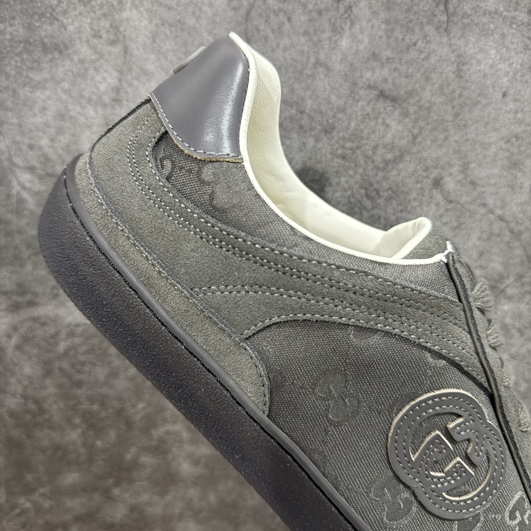 图片[7]-【广东礼盒版本】Gucci 古驰G75 圆头系带运动鞋 这款鞋履采用柔软的绒面材质鞋面制作，精致之中散发现代魅力。流线型廓形与标志性互扣式双G标识优雅辉映，为整体设计倍添精致美感。 GG帆布镶饰 互扣式双G标识 另附一副鞋带 系带固定 跟高：3.5厘米 尺码：35-46-选品中心