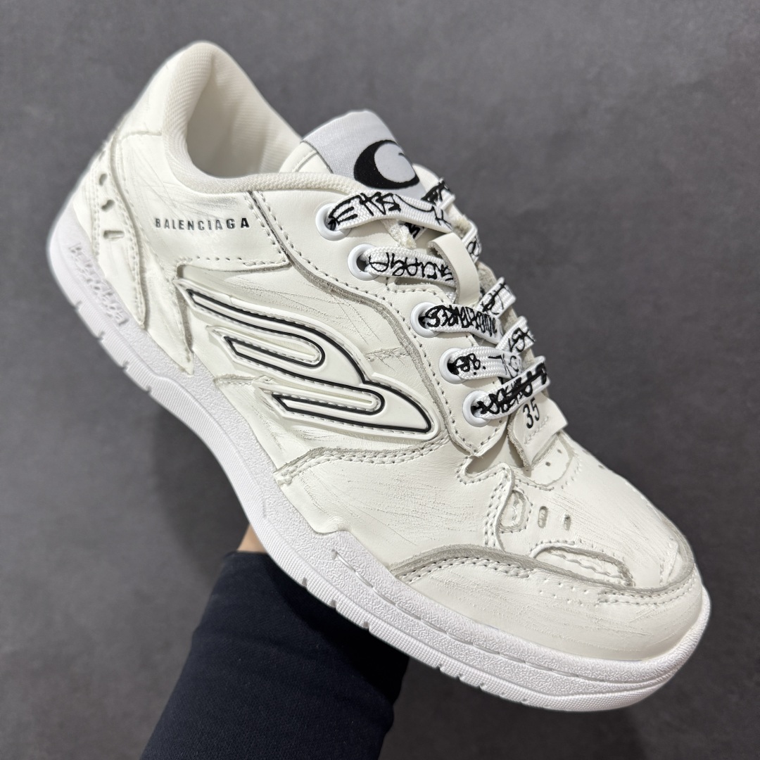 图片[3]-【广东礼盒版】Balenciaga 巴黎世家 Hamptons 手工做旧款 牛皮革 复古圆头系带低帮休闲鞋 官方原配套鞋盒 防尘纸配套齐全 尺码：35 36 37 38 39 40 女鞋先出-选品中心