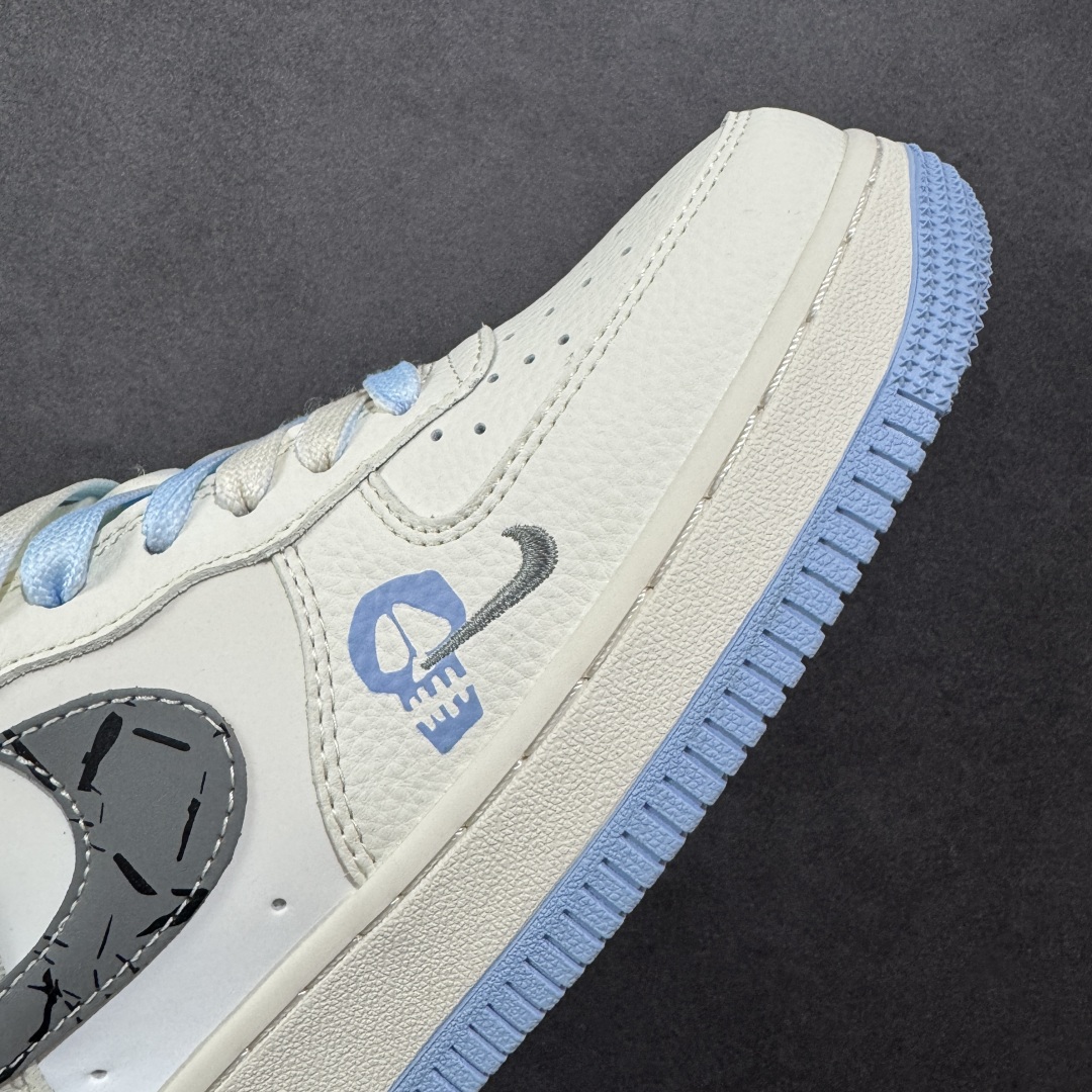 260 定制版 Nike Air Force 1'07 Low 斯图西联名 骷髅米灰蓝 空军一号低帮休闲板鞋 QW5606-269