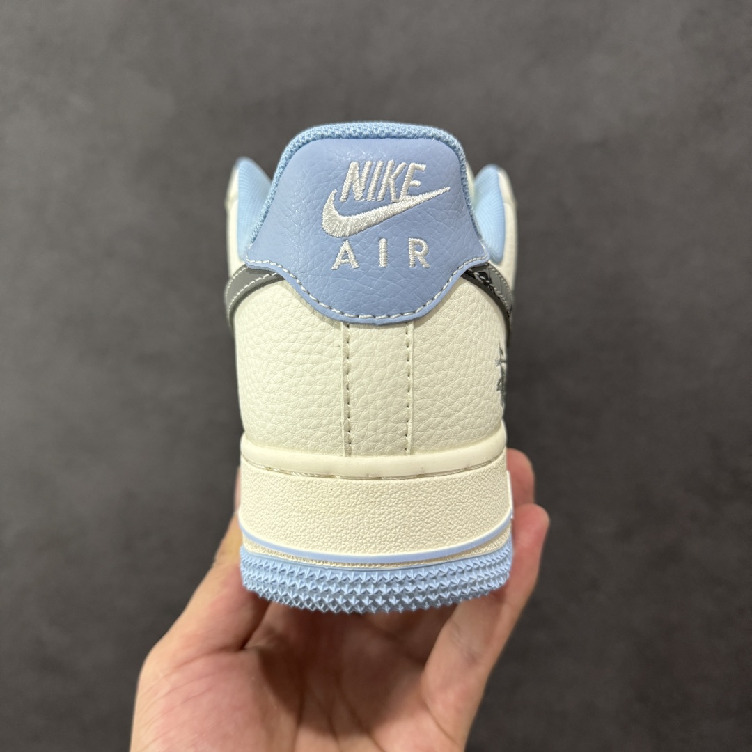 260 定制版 Nike Air Force 1'07 Low 斯图西联名 骷髅米灰蓝 空军一号低帮休闲板鞋 QW5606-269