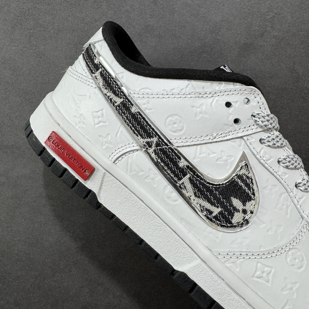 定制版 Louis Vuitton x Nike Dunk SB Low 路易威登LV低帮 白黑牛仔勾 休闲运动板鞋 DS6608-002