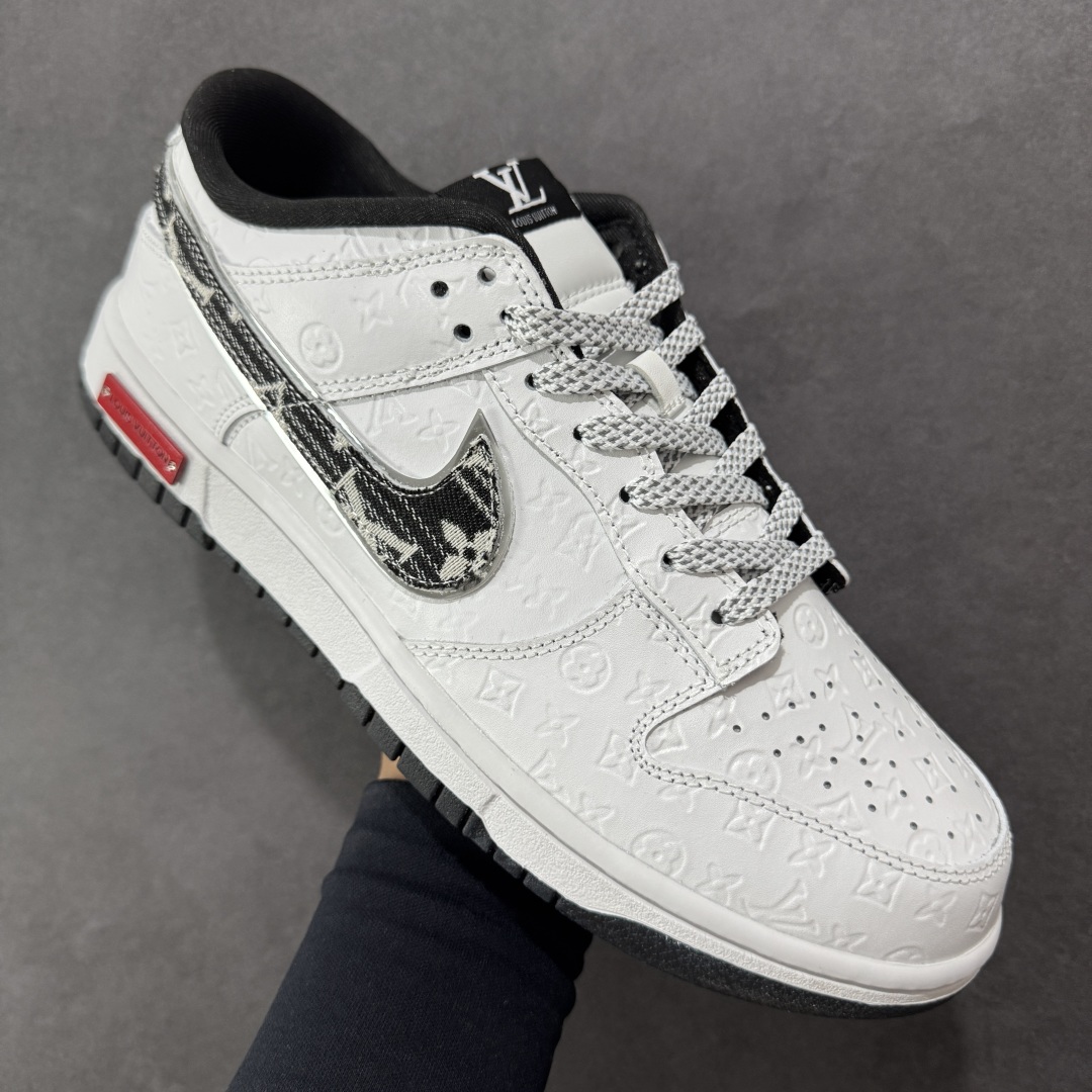 定制版 Louis Vuitton x Nike Dunk SB Low 路易威登LV低帮 白黑牛仔勾 休闲运动板鞋 DS6608-002