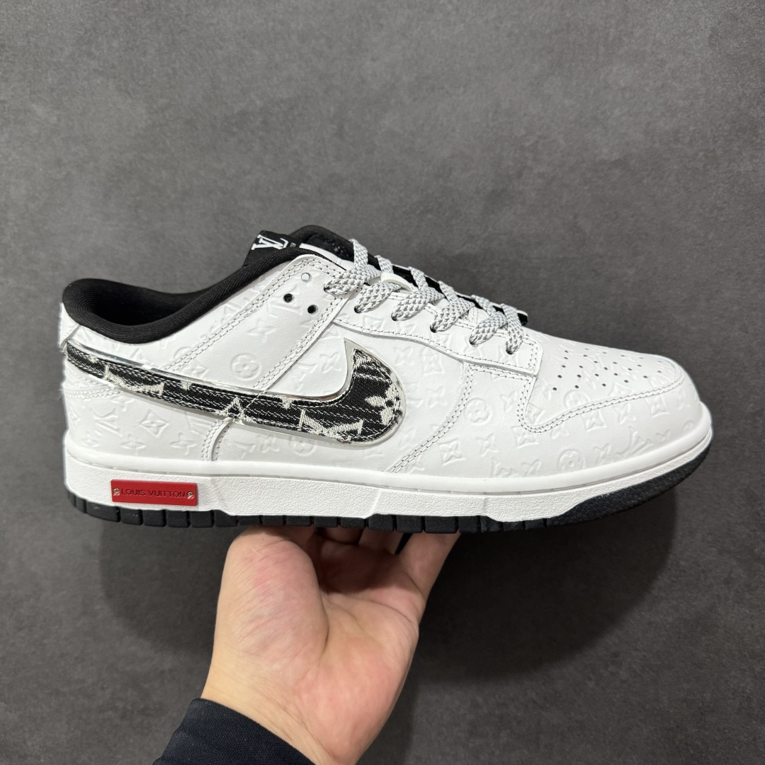 定制版 Louis Vuitton x Nike Dunk SB Low 路易威登LV低帮 白黑牛仔勾 休闲运动板鞋 DS6608-002