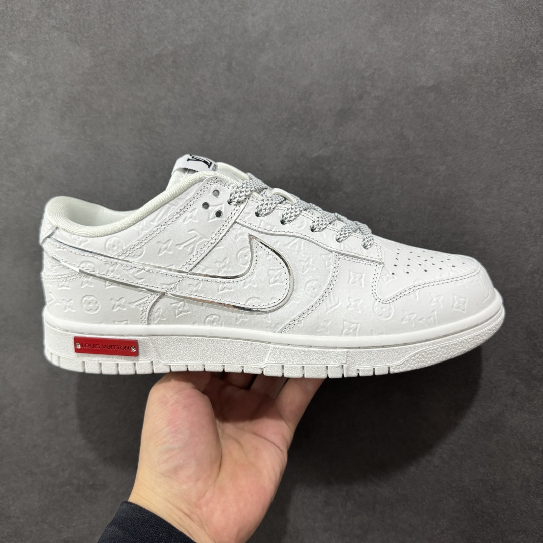 260 定制版 Nike SB Dunk Low “路易威登LV联名---纯白lv印花” 高端定制 低帮休闲板鞋 DS6608-001