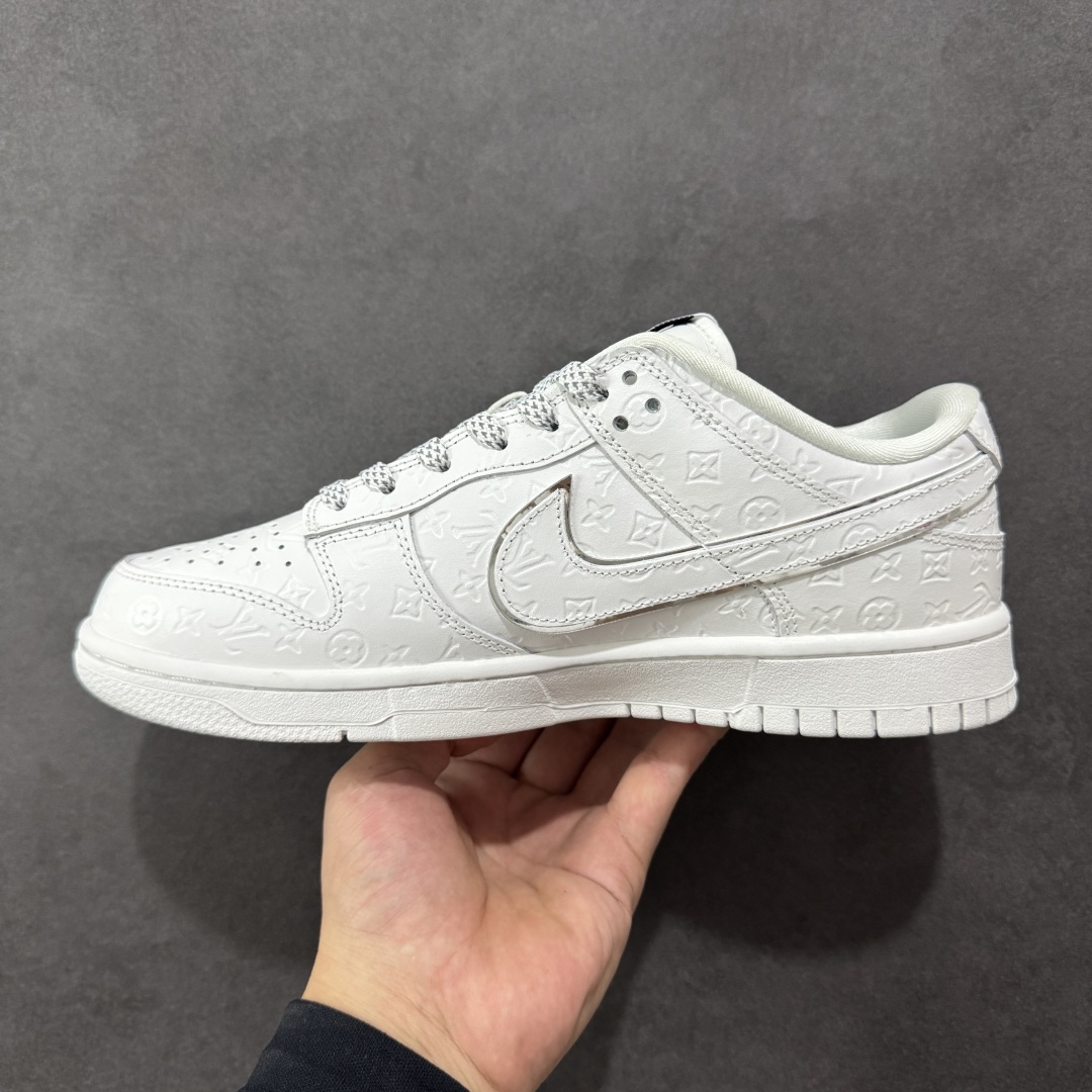 260 定制版 Nike SB Dunk Low “路易威登LV联名---纯白lv印花” 高端定制 低帮休闲板鞋 DS6608-001