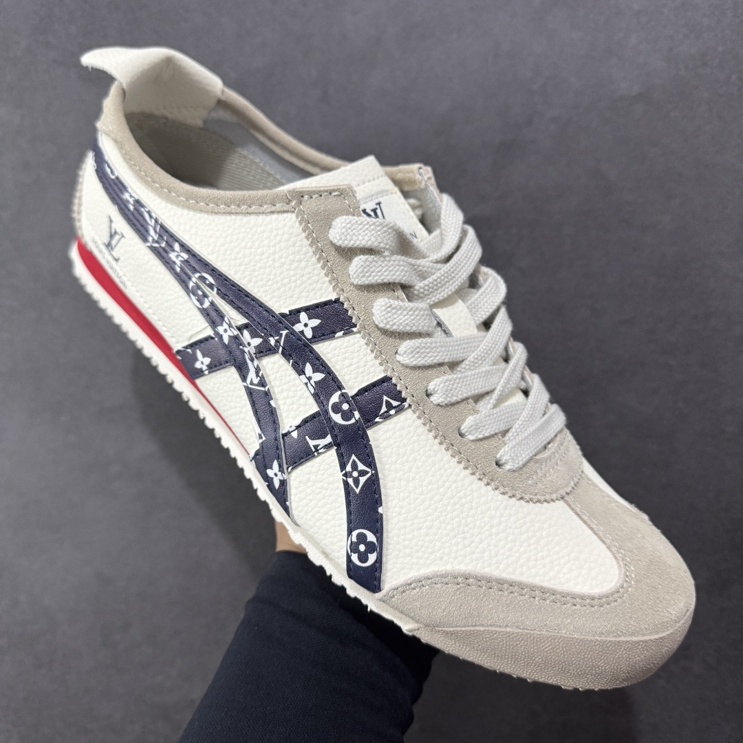  
【定制版】Onitsuka Tiger 鬼冢虎 -LV联名 低帮运动休闲鞋 棕色撞色条纹配色   亚