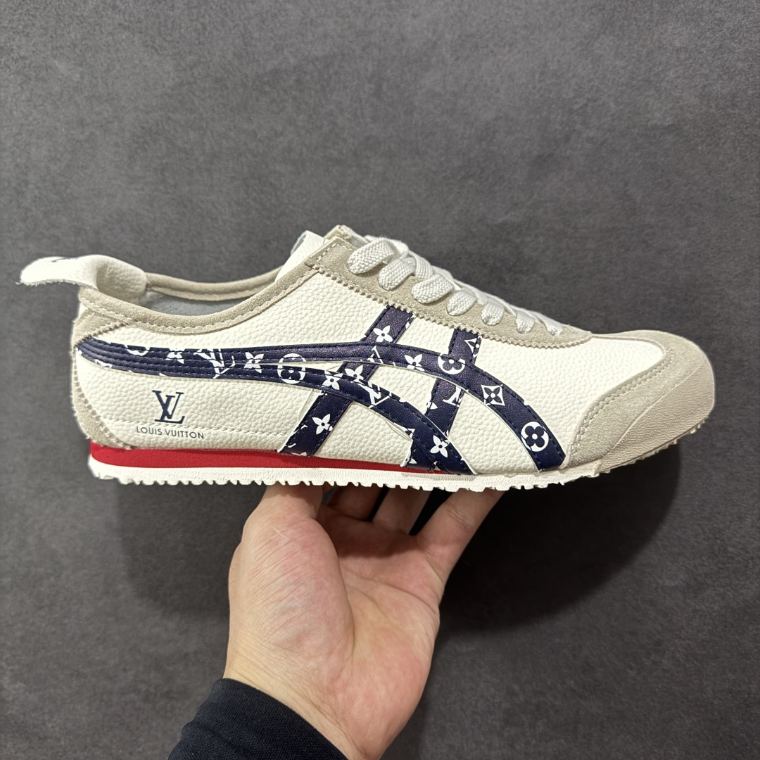  
【定制版】Onitsuka Tiger 鬼冢虎 -LV联名 低帮运动休闲鞋 棕色撞色条纹配色   亚