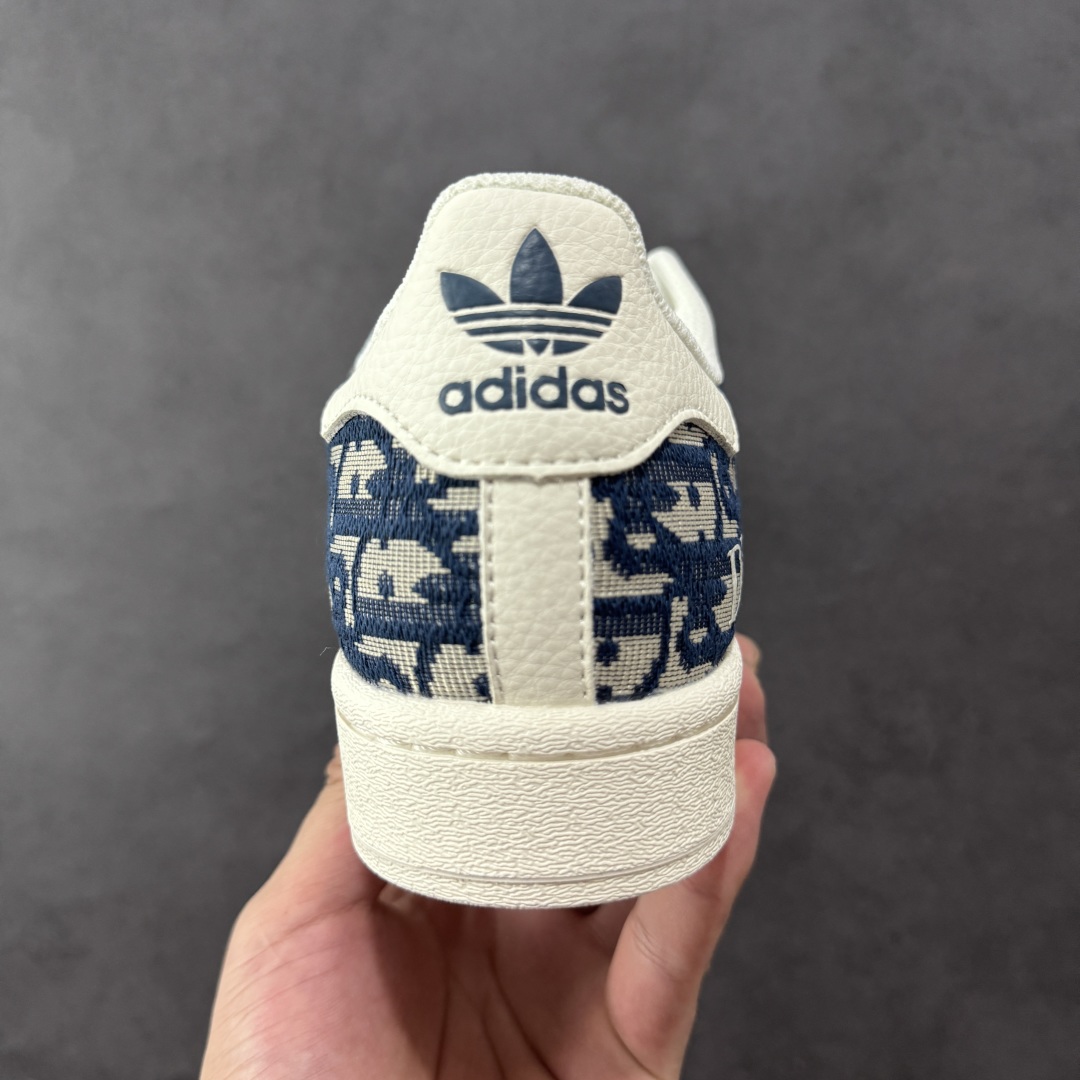 240 定制版 Dior x Adidas Original Superstar 迪奥 x 阿迪达斯 低帮 联名蓝白色 贝壳头防滑耐磨轻便板鞋 JY8913
