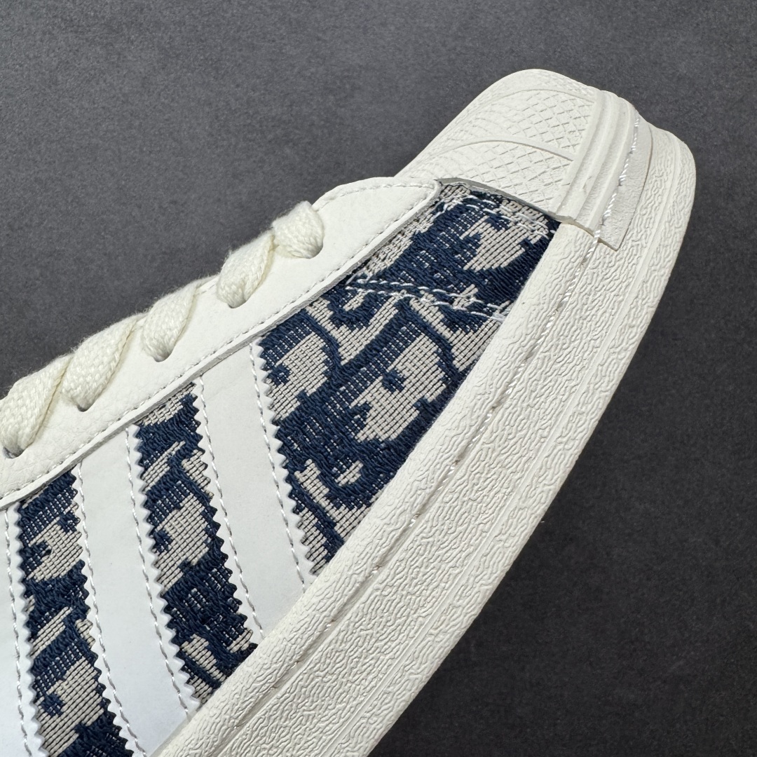 240 定制版 Dior x Adidas Original Superstar 迪奥 x 阿迪达斯 低帮 联名蓝白色 贝壳头防滑耐磨轻便板鞋 JY8913