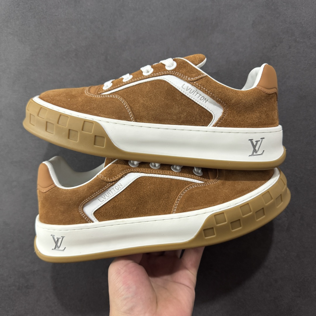 380 广东礼盒版本 LOUIS VUITTON skate sneaker 2025 秋冬男士系列 Classic 牛皮革 圆头系带 低帮 生活休闲鞋