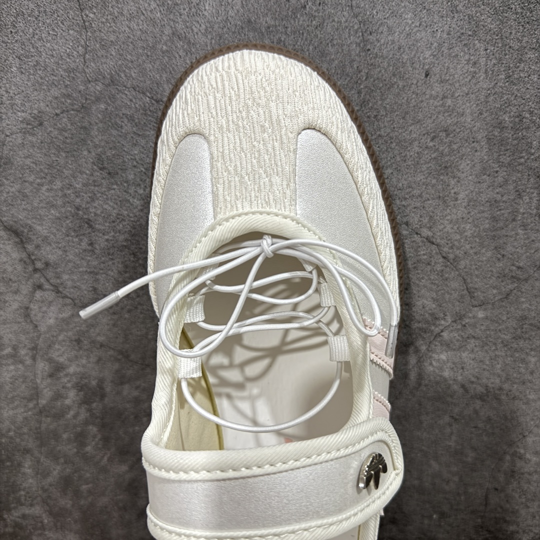 神版 adidas originals Samba Jane 舒适百搭 玛丽珍鞋 女款 白粉 JR4482