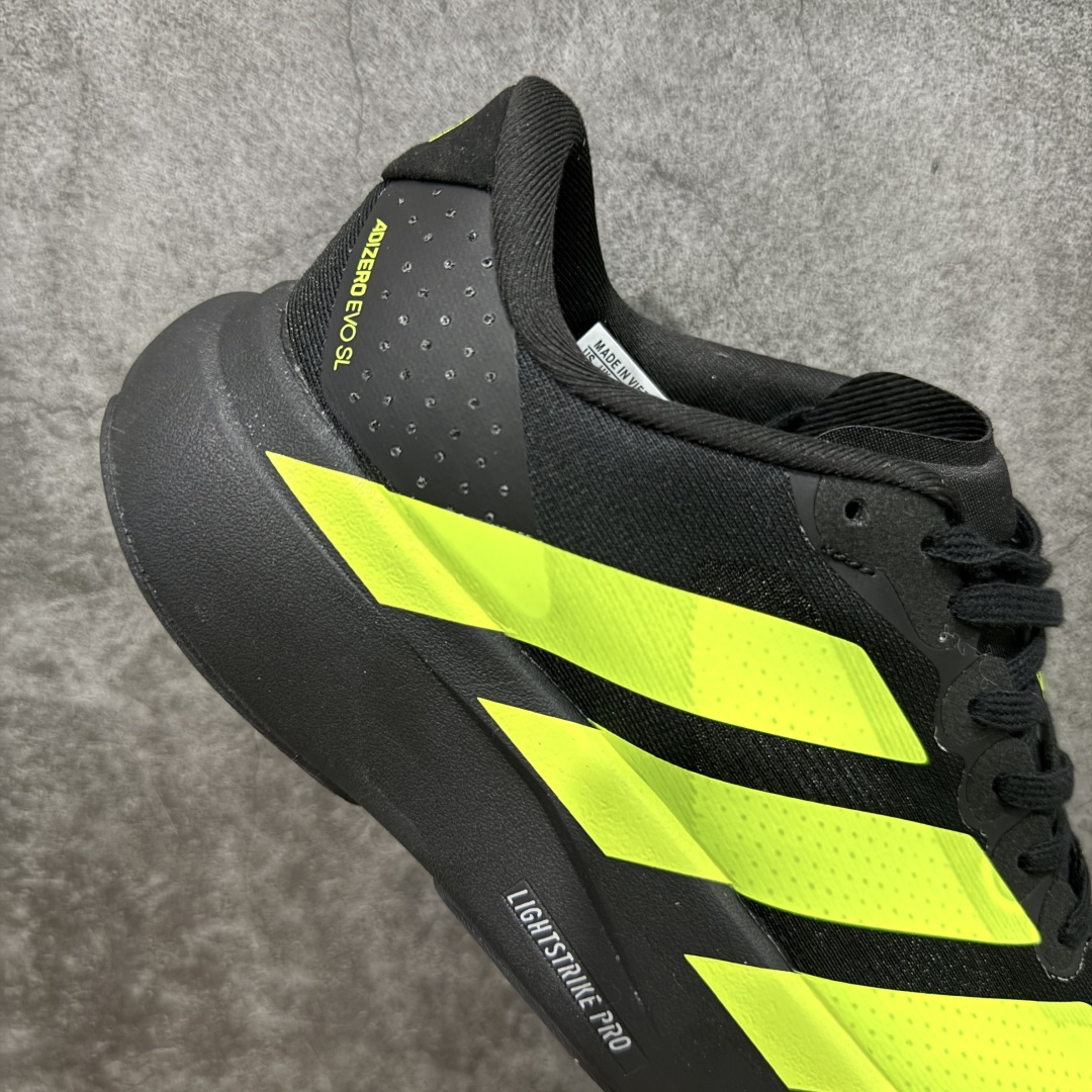 图片[7]-【HD版本】AD Adizero EVO SL 马拉松竞速专业跑鞋 JR5842 CELERMESH针织网面非常轻薄 纤维间的缝隙很大 可以保证跑步时的透气、排汗效果 鞋舌直接与两侧的内衬和鞋底连接在一起 在跑步过程中不会被鞋舌的左右移动所困扰 在标准鞋带孔的基础上再拓宽一组鞋带孔 适合不同脚型的需求 突破性 EnergyRods 技术，有助于跑者实现更好的成绩 中底独特的LIGHTSTRIKE PRO泡棉材质 微弹感觉在跑步过程中给予了良好的支撑体验 对于顶级精英和高水平进阶跑者来说 ADIOS PRO是一双值得信赖的竞速比赛用鞋 尺码：36 36.5 37.5 38 38.5 39 40 40.5 41 42 42.5 43 44 44.5 45-选品中心