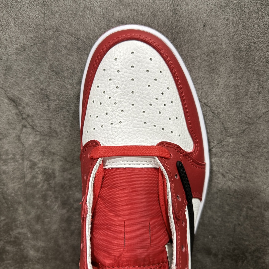 头层K版 Travis Scott x Air Jordan 1 Low 低帮 红白黑倒钩 AJ1 乔丹1代 aj1 乔1 低邦 白黑红倒勾联名 DM7866-101