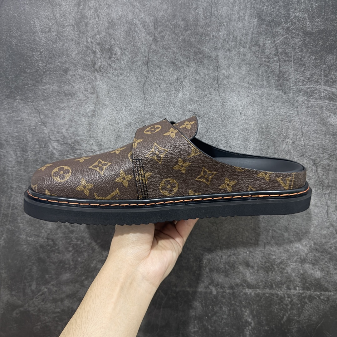 佛山超A版 Louis Vuitton Easy LV皮革拼接博肯半包头拖鞋凉鞋
