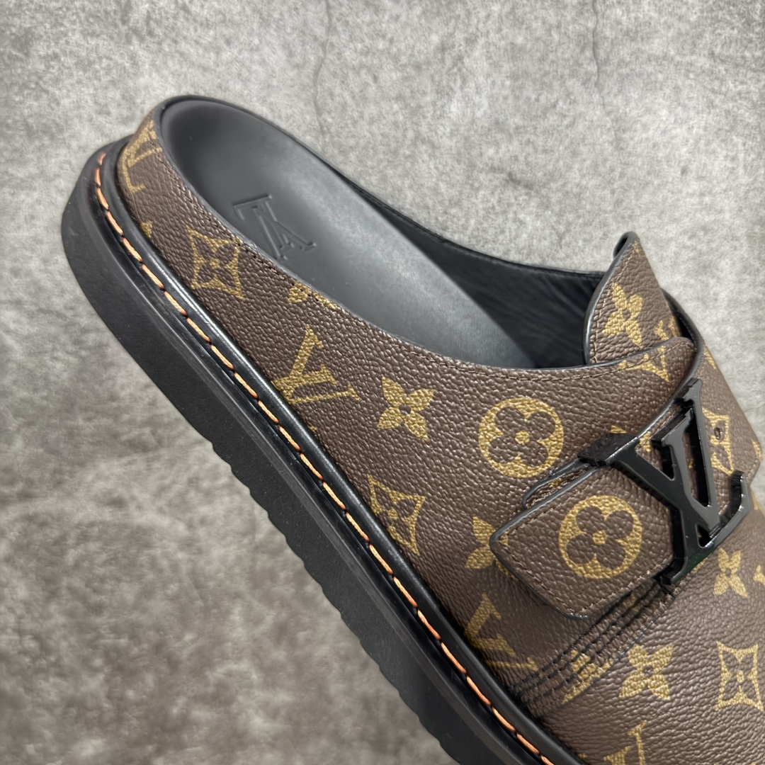佛山超A版 Louis Vuitton Easy LV皮革拼接博肯半包头拖鞋凉鞋