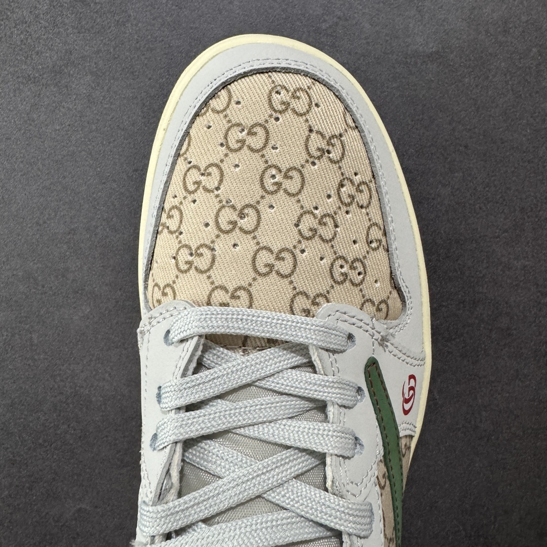 定制版 Travis Scott x Fragment Design x Air Jordan 1 Low OG SP AJ1 乔1 古驰联名 花纹绿棕 低帮文化休闲板鞋 DZ5899-001