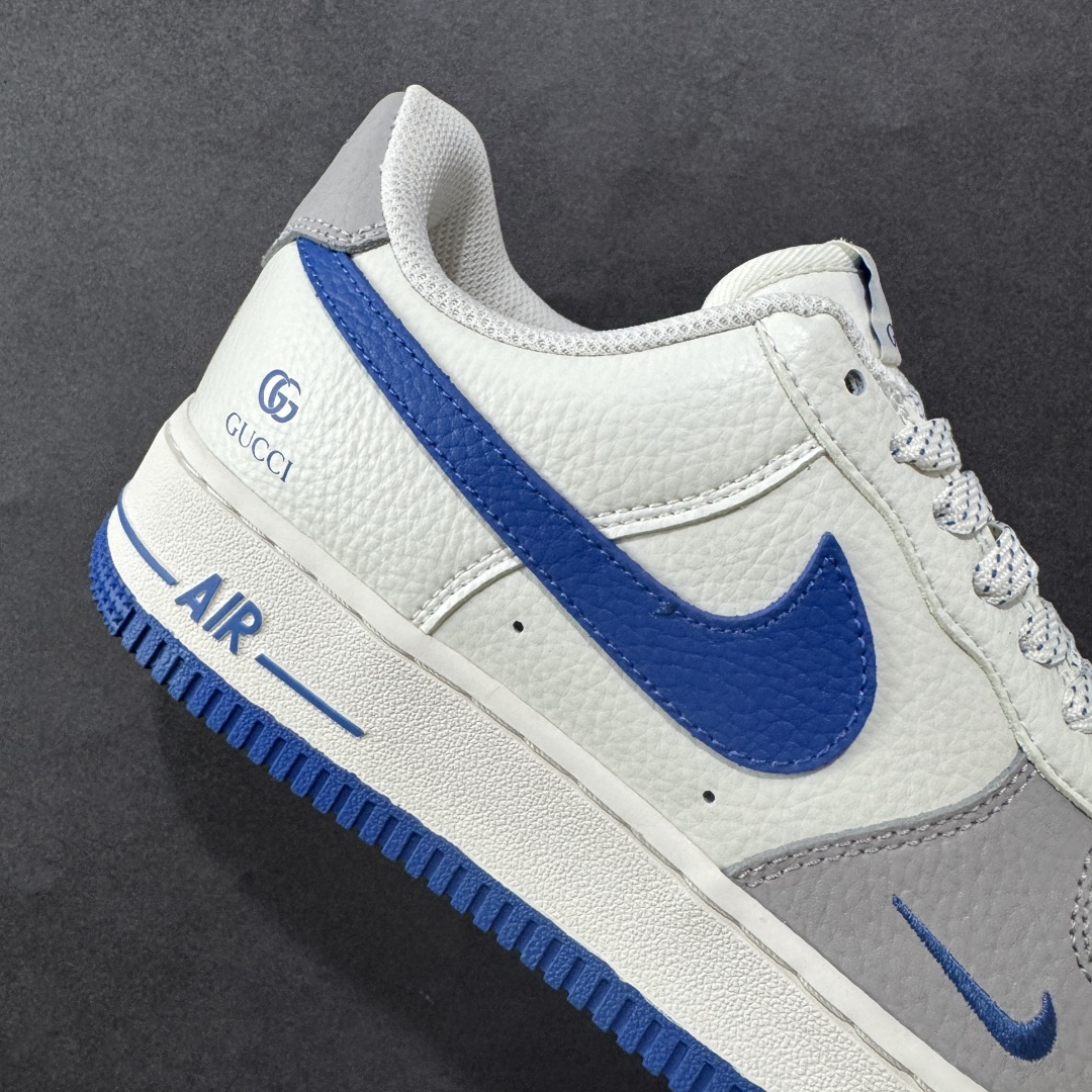 定制版 Gucci x Nike Air Force 1 Low 古驰古奇 x 耐克 空军一号 低帮 联名灰白蓝 休闲运动板鞋 KX2532-502
