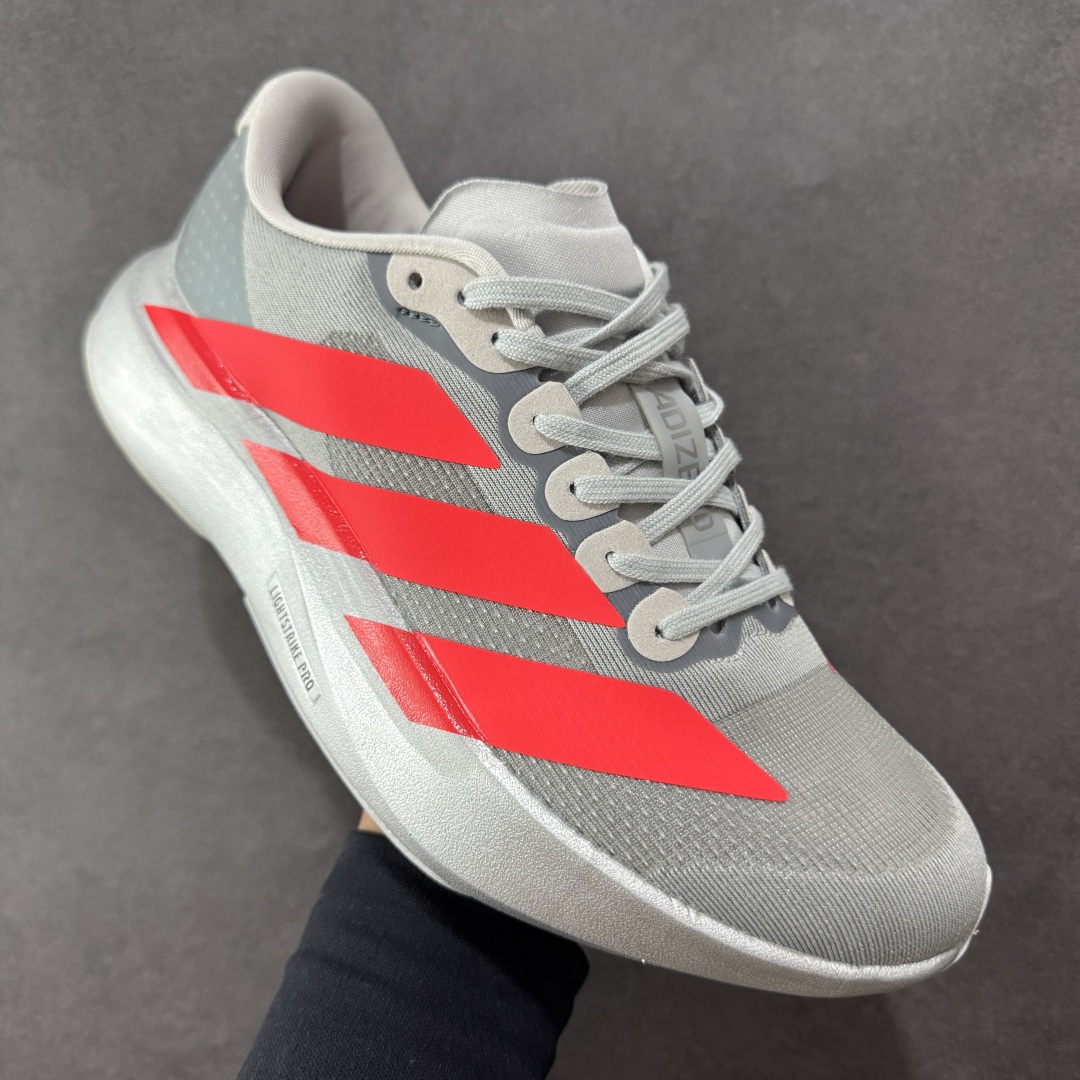 图片[3]-【HD版本】Ad Adizero Evo SL M 阿迪超轻透气缓震跑鞋  以令人难以置信的138克重量，刷新了跑鞋轻量化的记录，阿迪在材料科学和工艺技术上的深厚积累。  全新鞋款采用Lightweight Upper材料，让穿着者几乎能够体验到一种\”裸足\”的感觉 货号：KJ3381  尺码：36 36.5 37.5 38 38.5 39 40 40.5 41 42 42.5 43 44 45 46-选品中心