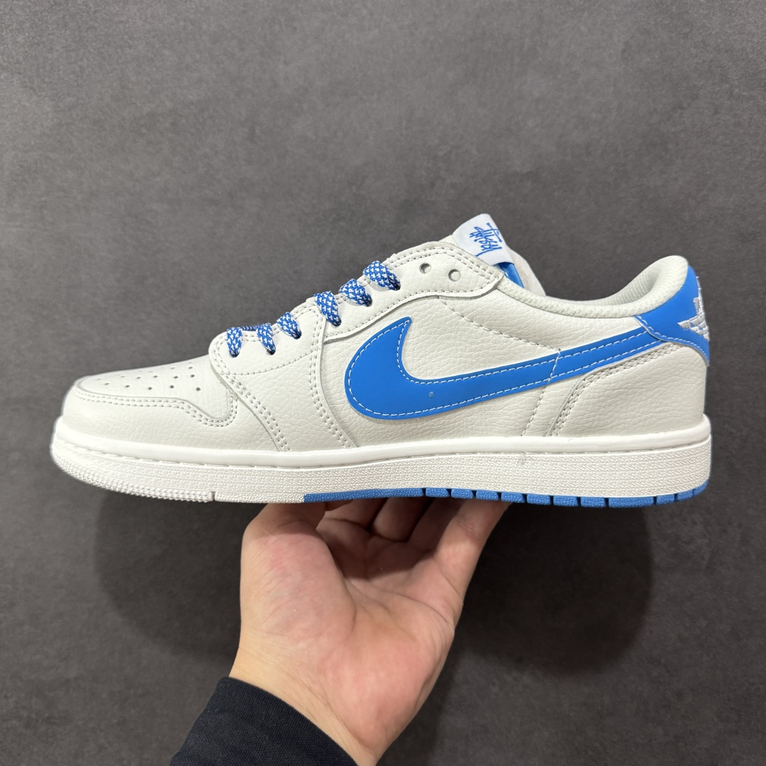 定制版 Travis Scott x Fragment Design x Air Jordan 1 Low OG SP AJ1 乔1 斯图西联名 冰山蓝 低帮文化休闲板鞋 DZ5899-007