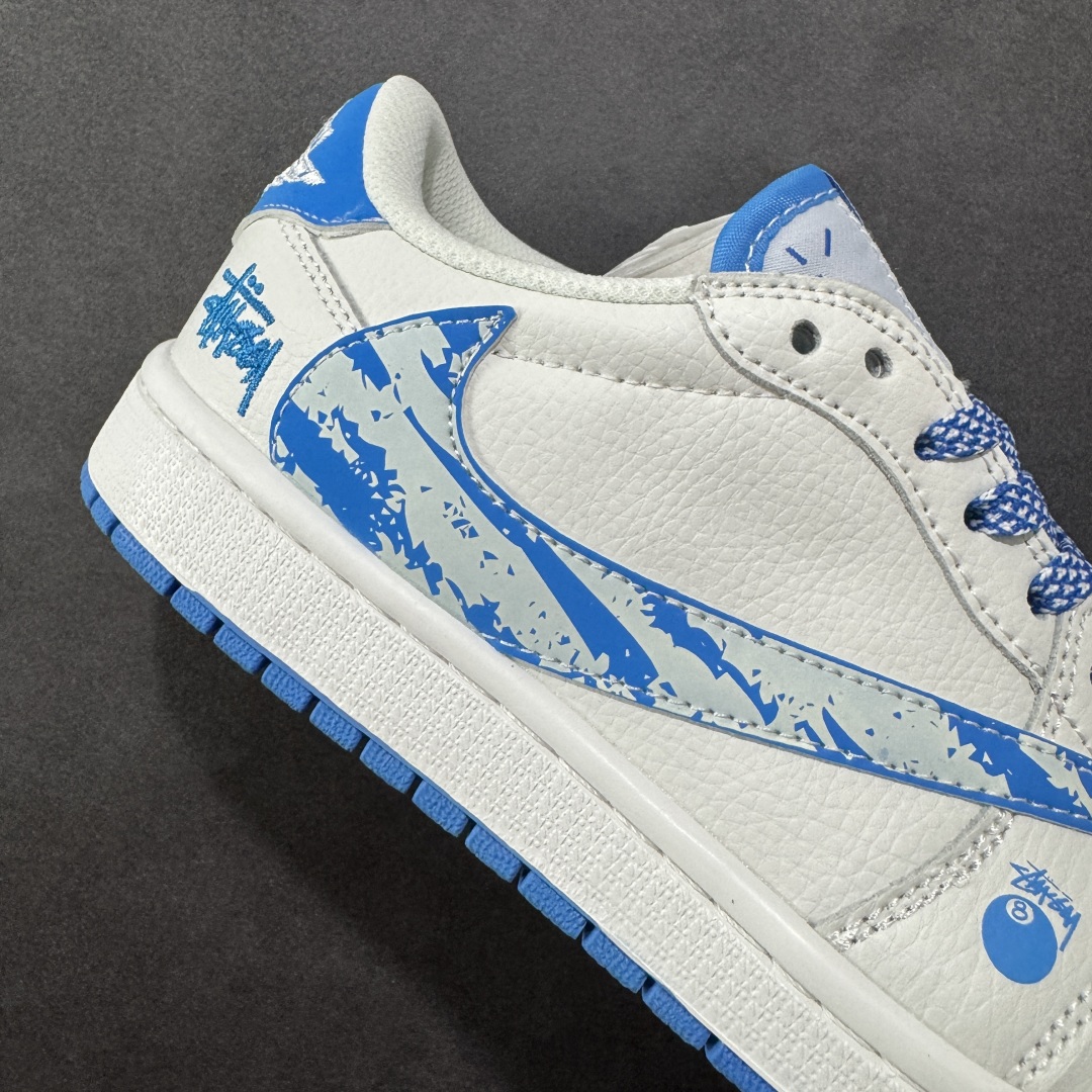 定制版 Travis Scott x Fragment Design x Air Jordan 1 Low OG SP AJ1 乔1 斯图西联名 冰山蓝 低帮文化休闲板鞋 DZ5899-007