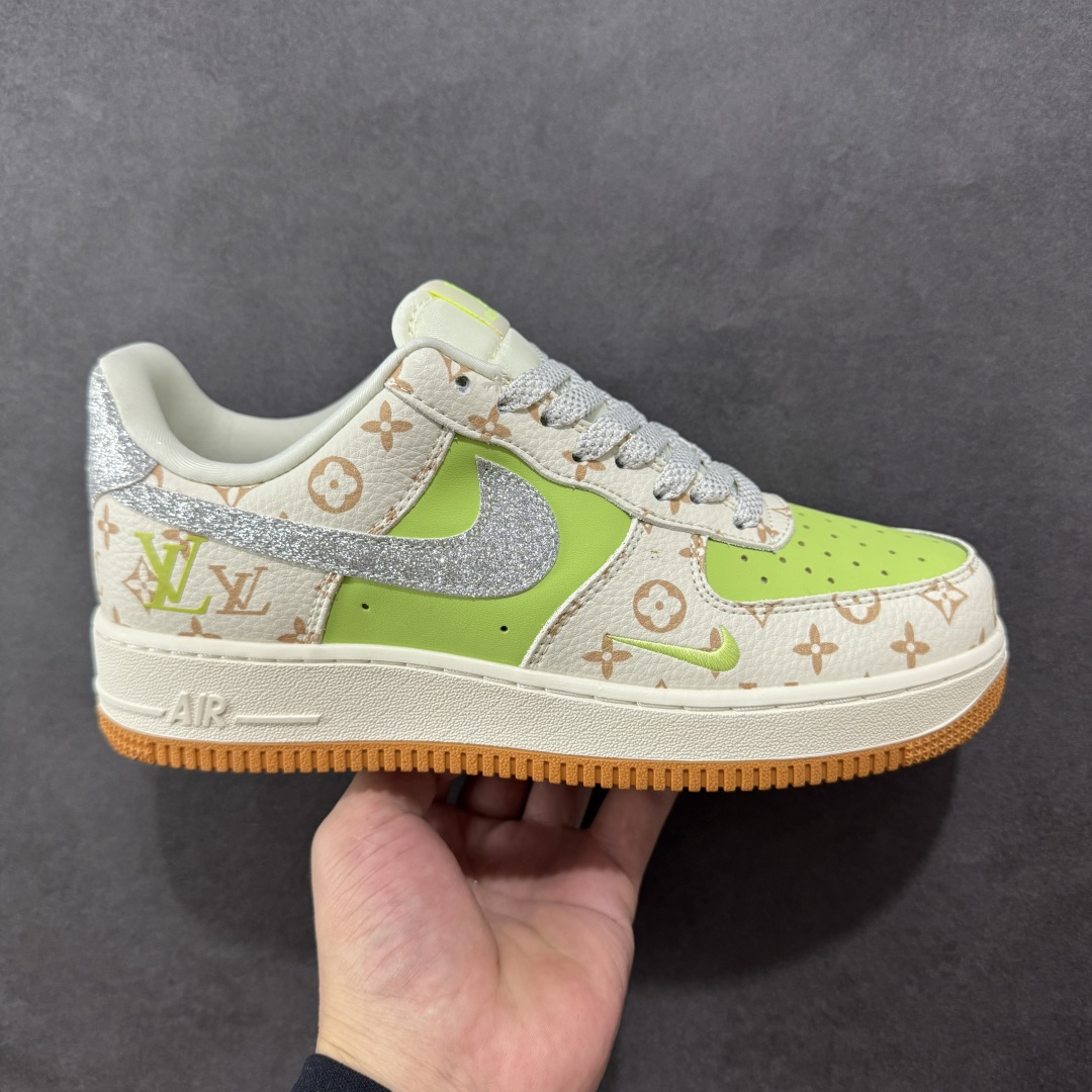 定制版 Nike Air Force 1’07 Low LV联名 苹果绿银勾 空军一号低帮休闲板鞋 DF0188-079