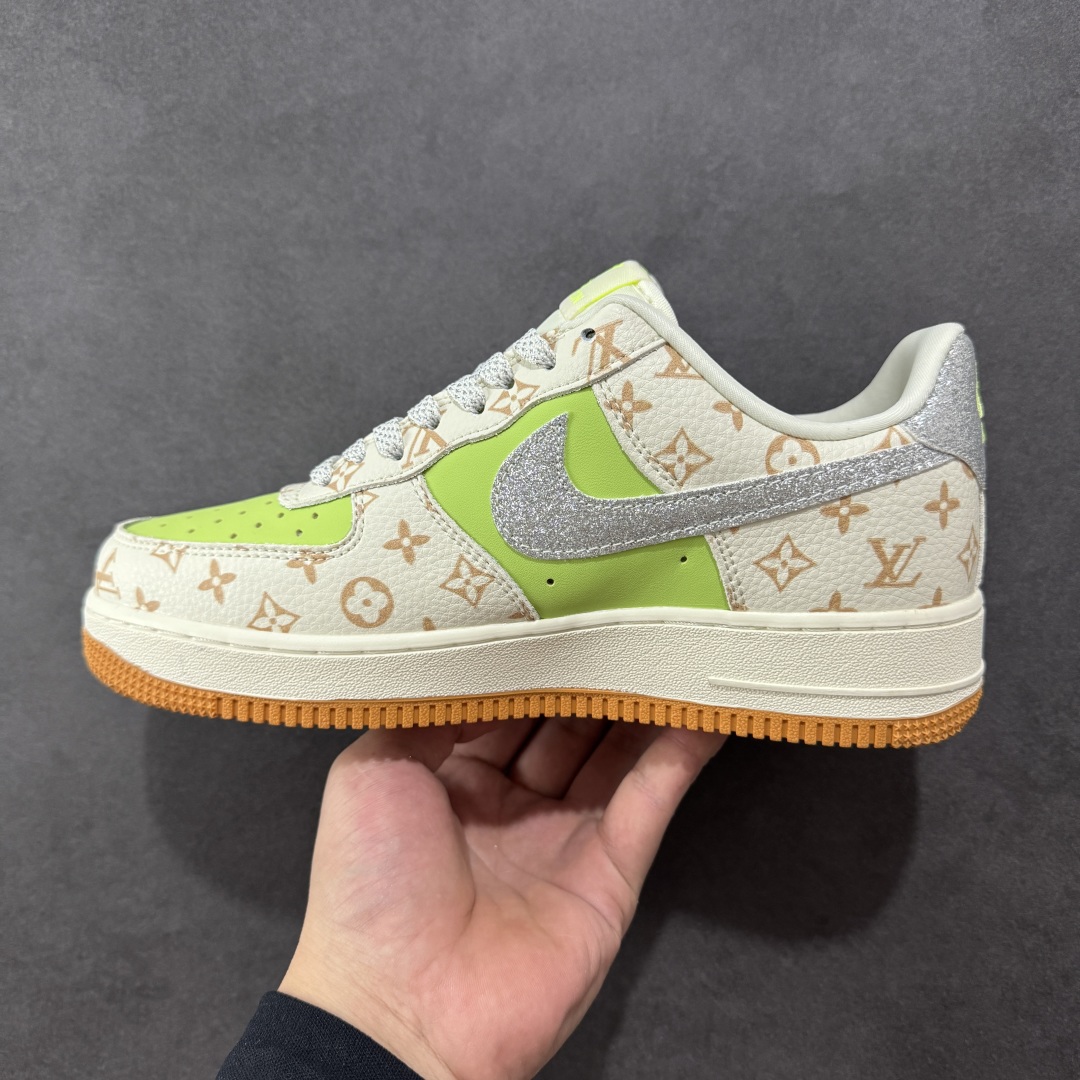 定制版 Nike Air Force 1'07 Low LV联名 苹果绿银勾 空军一号低帮休闲板鞋 DF0188-079