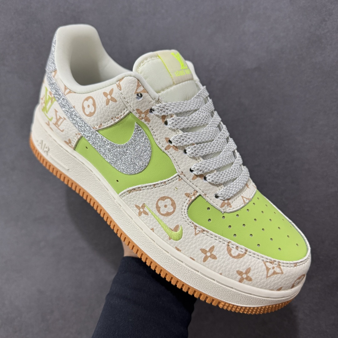 定制版 Nike Air Force 1'07 Low LV联名 苹果绿银勾 空军一号低帮休闲板鞋 DF0188-079