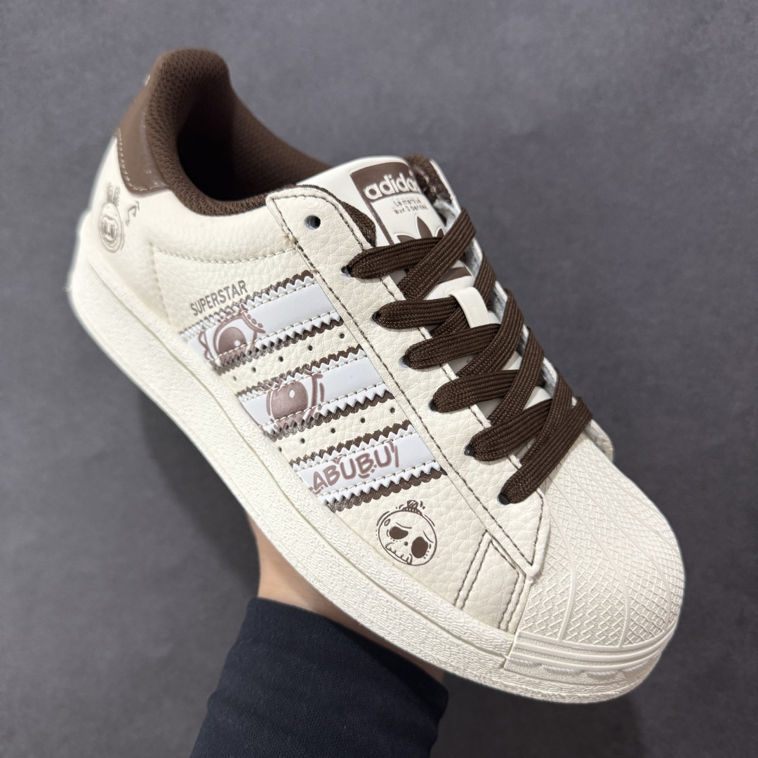  
【纯原】AD Originals Superstar x LABUBU 白棕
采用全新头层拼接皮革材