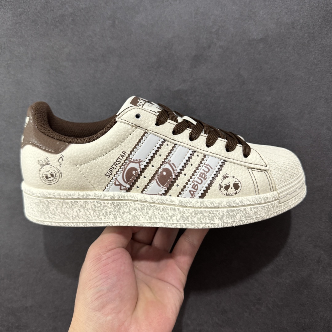  
【纯原】AD Originals Superstar x LABUBU 白棕
采用全新头层拼接皮革材