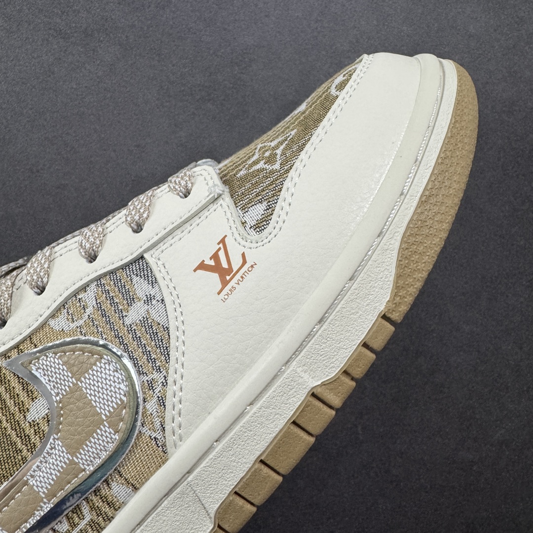 定制版 Nike SB Dunk Low “路易威登LV联名---米白黄帆布印花” 高端定制 低帮休闲板鞋 DS6608-006