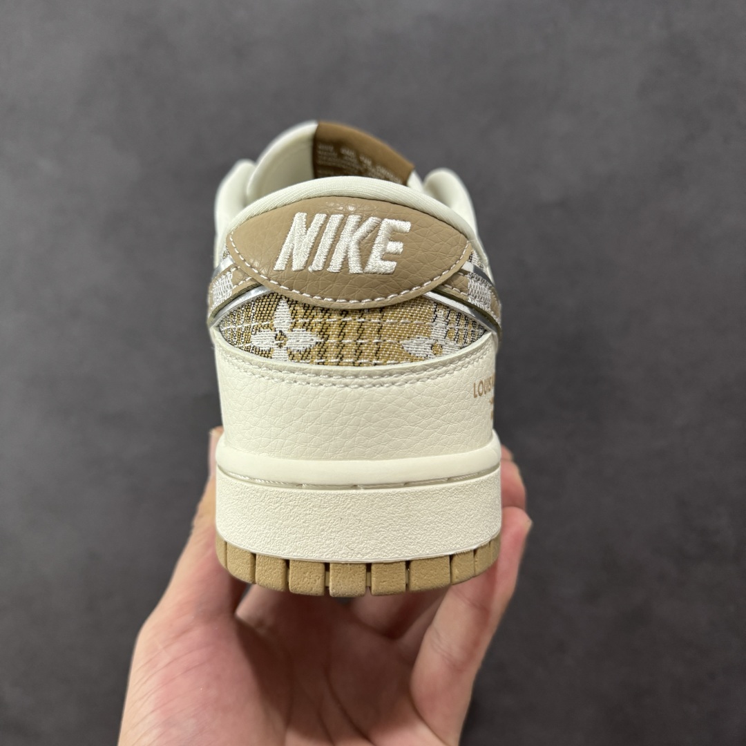 定制版 Nike SB Dunk Low “路易威登LV联名---米白黄帆布印花” 高端定制 低帮休闲板鞋 DS6608-006