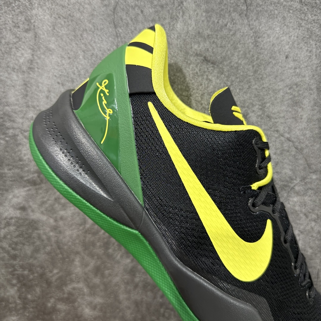  
【纯原】NK Zoom Kobe Ⅷ System 科比8代复刻实战运动低帮文化篮球鞋 俄勒冈黑绿鸭